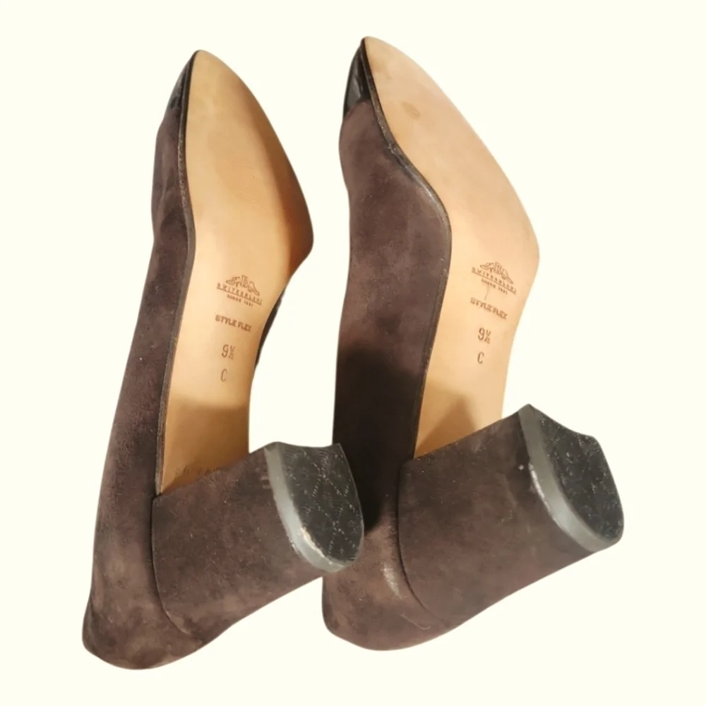 Bally Women's Vintage Brown Patent Leather and Suede Made In Italy Heels 9 1/2 C